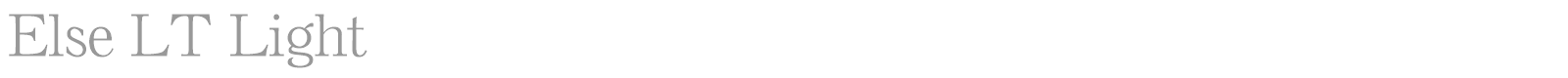 Else LT Light font preview